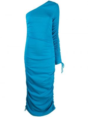 Bavlněné dlouhé šaty s dlouhými rukávy Victor Glemaud - modrá