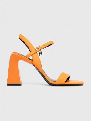 Кожаные туфли на каблуке Karl Lagerfeld оранжевые