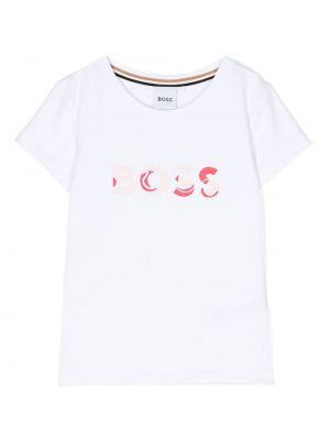 Tričko s potlačou Boss Kidswear - biely