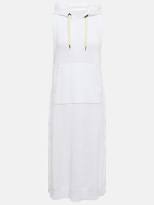 Sukienka midi z kapturem Brunello Cucinelli biała