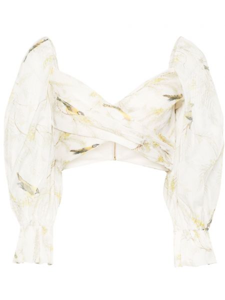 Блуза с принт Zimmermann бяло