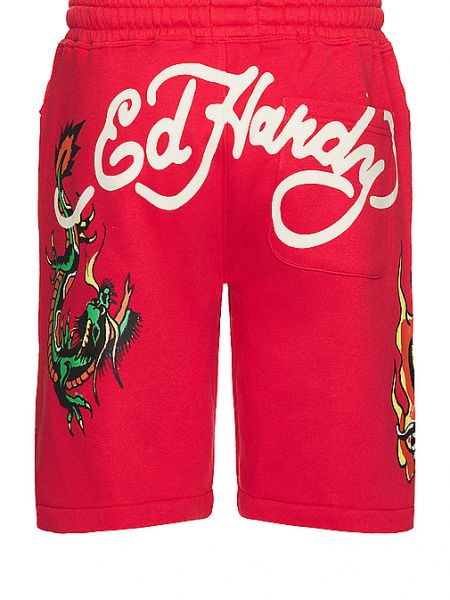 Pantalones cortos deportivos Ed Hardy rojo