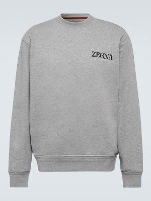 Felpa di cotone in jersey Zegna grigio