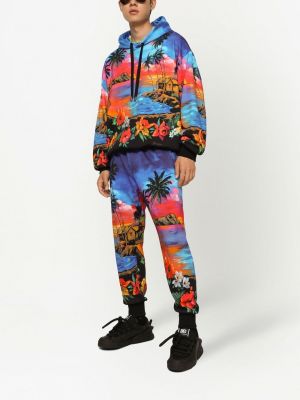 Spodnie sportowe z nadrukiem w tropikalny nadruk Dolce And Gabbana