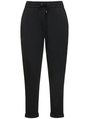 Βαμβακερό παντελόνι joggers από ζέρσεϋ Brunello Cucinelli μαύρο