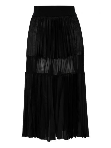 Plisované midi sukně Sacai černé
