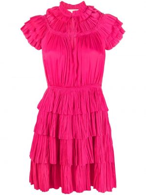 Šaty s volány Ulla Johnson růžové
