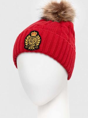 Dzianinowa czapka Lauren Ralph Lauren czerwona