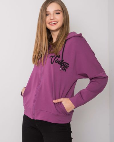 Mikina s kapucí na zip Fashionhunters fialová