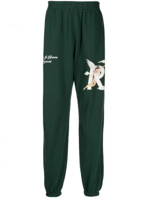 Pantalon de joggings en coton à imprimé Represent vert