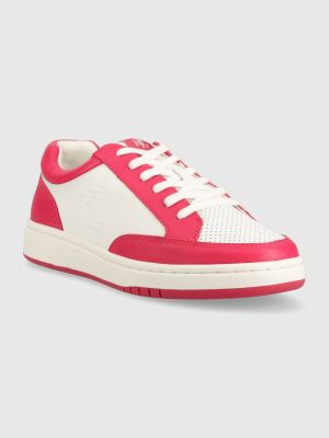 Sneakersy skórzane Lauren Ralph Lauren różowe