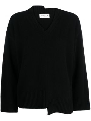 Dzianinowy sweter asymetryczny Parosh czarny