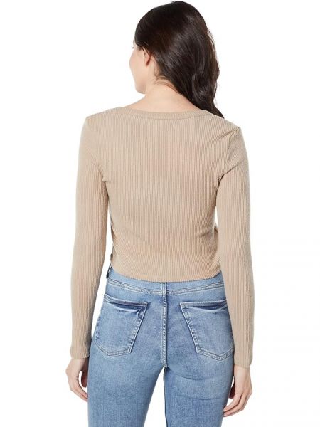 Топ BCBGeneration Knit Button Front Top, Flaxseed