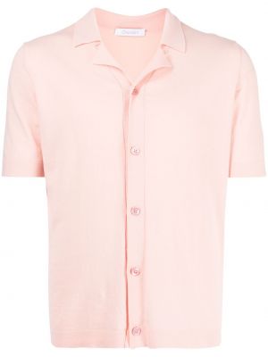 Dzianinowa koszula na guziki puchowa Cruciani różowa