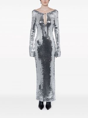 Sukienka koktajlowa z cekinami 16arlington srebrna