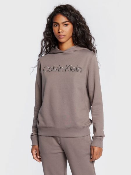 Siuvinėtas sportinis džemperis Calvin Klein ruda