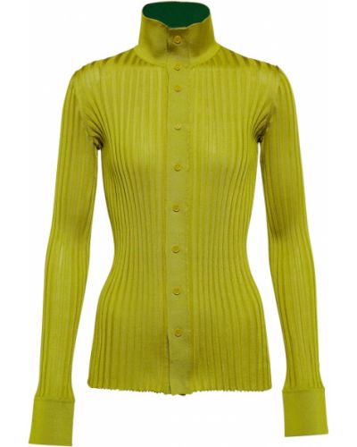 Шелковый свитер Bottega Veneta, зеленый