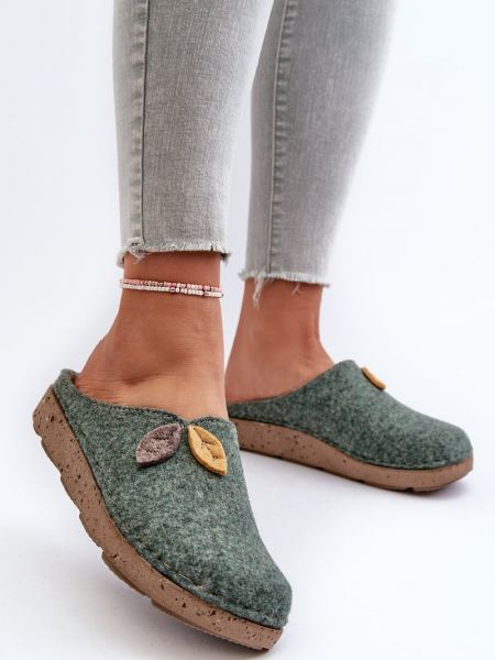 Papuče od filca Kesi zelena