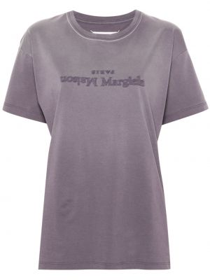 Medvilninis marškinėliai Maison Margiela violetinė