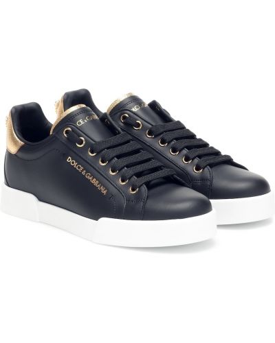 Шкіряні кросівки Dolce & Gabbana, чорні