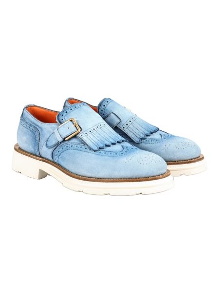 Loafers con cordones de cuero Santoni azul