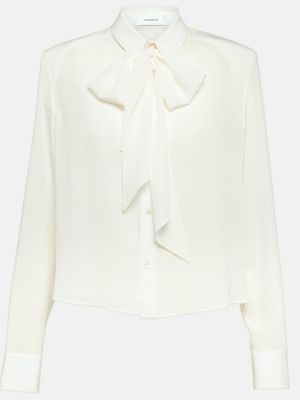 Svilena bluza Wardrobe.nyc bela