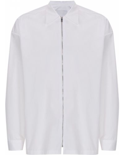 Camisa con cremallera manga larga Prada blanco