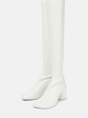 Stivali di gomma di pelle di ecopelle Mm6 Maison Margiela bianco