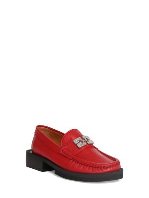 Pantofi loafer din piele Ganni roșu