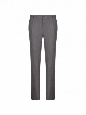 Шерстяные прямые брюки Pantaloni Torino серые