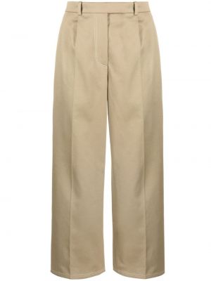 Spodnie bawełniane plisowane Thom Browne beżowe