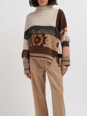 Sweter wełniany żakardowy Weekend Max Mara