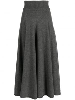 Kašmírová dlhá sukňa Extreme Cashmere sivá