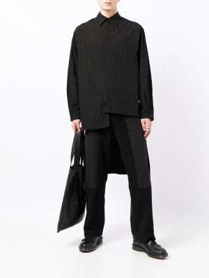 Chemise en coton asymétrique Yohji Yamamoto noir