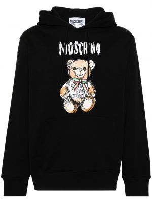 Kapučdžemperis ar apdruku Moschino melns