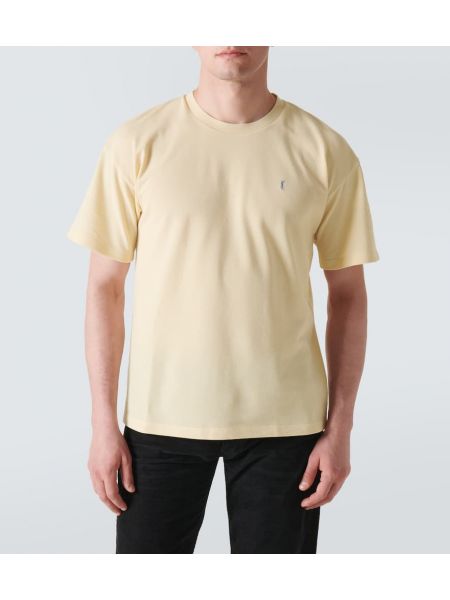 Kokvilnas t-krekls Saint Laurent dzeltens