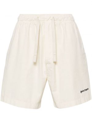Shorts de sport brodeés Palm Angels blanc