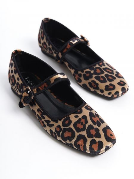 Leopardí sametové baleríny s přezkou Capone Outfitters