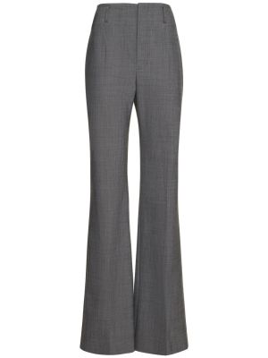 Vlněné rovné kalhoty s tropickým vzorem Philosophy Di Lorenzo Serafini šedé