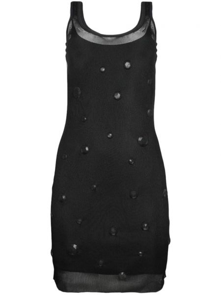 Коктейлна рокля с кристали Alexander Wang черно