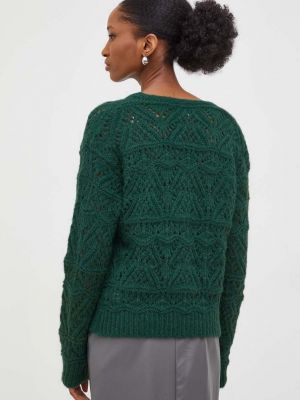 Gyapjú pulóver Answear Lab zöld
