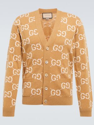 Cardigan di lana in tessuto jacquard Gucci