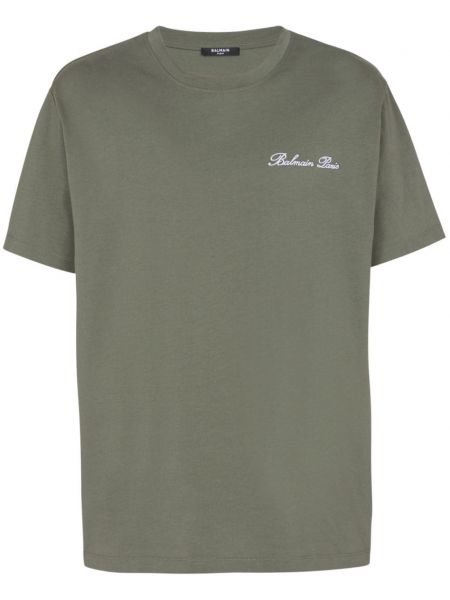 T-shirt en coton Balmain vert