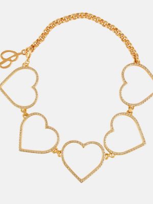 Colier de cristal cu motiv cu inimi Blumarine - auriu