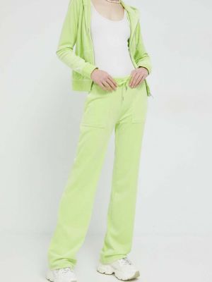 Juicy Couture pantaloni de trening culoarea verde, neted