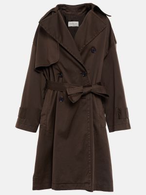 Bavlněný krátký kabát Dries Van Noten hnědý