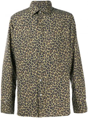 Camisa con estampado leopardo Tom Ford verde