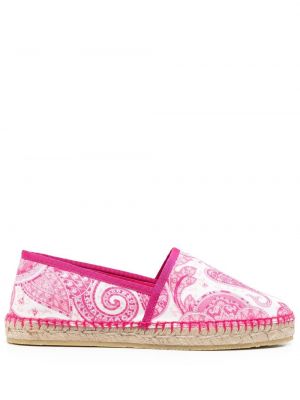 Paisley trykt espadrillos ingen hæl Etro rosa