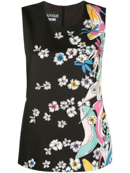 Блуза на цветя с принт Boutique Moschino черно