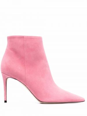 Велурени обувки до глезена Scarosso розово